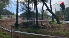 'GRUESOME bike crash sends rider flying '