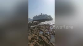 Cruise ship stranded after being blown out to sea by winds in eastern China