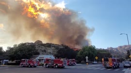 Brush fire erupts in Los Angeles