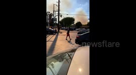 US: Brush Fire Erupts In Chatsworth, Los Angeles 4
