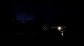 Lightning strikes over Manchester, UK