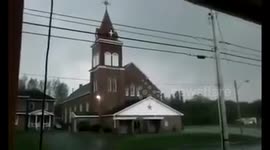 thunderbolt impact  storm in church storm chasing