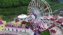 Aerial view of first Hello Kitty theme park in China