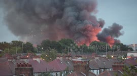 Huge warehouse fire sends smoke across London sky