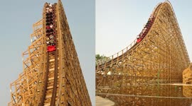 Largest wooden roller coaster in Eastern China opens to thrill-seekers