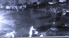 Drivers hit each other in fight for woman