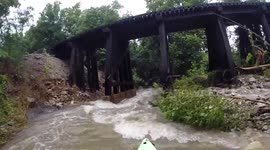 kayaking flood stage - Roark creek, Branson MO