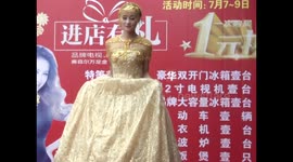Solid gold decorated wedding dress modelled in China