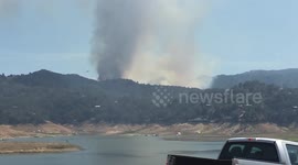Wildfire near Lake Nacimiento, California