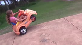 Dad gives toy car turbo power... nearly crashes