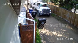 Municipal truck 'malfunctions' and crushes bin in Canada