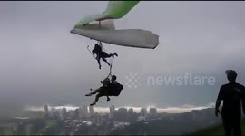 Terrifying hang glider crash in Brazil