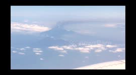 Volcanic ash cloud over Mount Raung, Indonesia