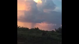 Lighting strikes near Oracle, Arizona