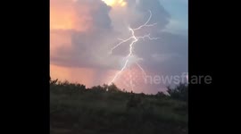 Amazing lightning bolts in the desert near Oracle, Arizona