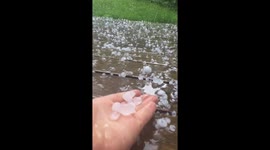 Massive hailstones batter Swedish town