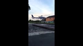 Moment helicopter crashes into pub in Abbeyshrule, Ireland