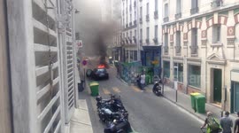 Car on fire in Paris / Montmartre
