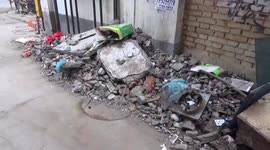 Aftermath of balcony collapses in China wind