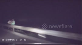 Moment pedestrians miraculously survive crash in China