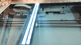 Print machinery moment sensor line lighting mechanical 4k footage