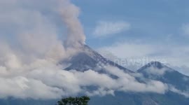 Clouds of ash emitted as Guatemala's Fuego volcano shows signs of activity