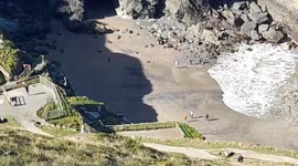King Arther and Merlin legends of Tintagel cornwall check out the Atlantic Blue clean sea