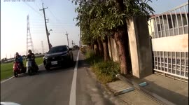 CLOSE CALL: Idiot Car Driver Almost Crashes Head-On Into Moped Driver When Overtaking At High Speed