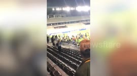 Scenes turn violent at a football game between Marseille and Angers