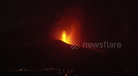 Stunning slo-mo shots showcase lava spurting out of La Palma's volcano