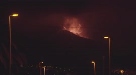 Volcano Cumbre Vieja, La Palma - Street Night Close Up