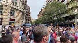 Protest over the arrest of ex-leader Carles Puigdemont in Sardinia in Barcelona, Spain