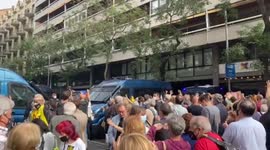 Protest in front of the Italian consulate against the arrest of Carles Puigdemont in Barcelona, Spain