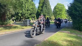 Tragic biker given 'one final ride along' as his coffin was put in a side-car