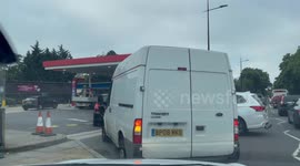 Queues outside London petrol station as UK faces driver shortage