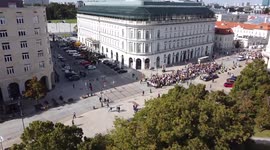 Drone Footage Of Youth Climate Strike in Warsaw, Poland