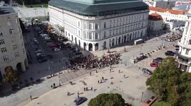 Aerial Footage Of Youth Climate Strike in Warsaw, Poland