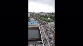 Top view of Climate Strike in Berlin, Germany