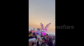 Very smart people dance at Burning Man in Black Rock Desert, Nevada, USA