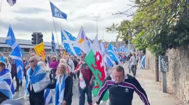 Scottish independence march takes place in Edinburgh