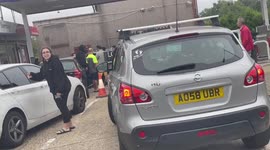 Tensions flare at the pumps as London woman claims she was spat on in dispute over fuel