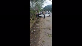 Car Overturned and Crushed After Hit the Sidewalk