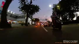 HIT AND RUN: Moped Rider Crashes Into Another Moped Rider And Drives Off (Dashcam Video)