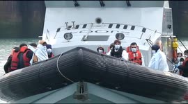 Hunter border force vessel returns to Dover harbour, after doing handover with French in our waters