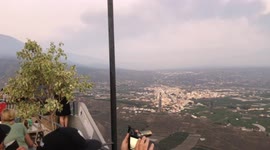 La Palma volcano view of neighbouring towns from high point view.