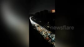 Highways left in darkness by power outages as China suffers energy crisis