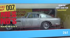 Life size model of James Bond Aston Martin DB5  displayed at Battersea Power Station ahead of No Time To Die world premiere