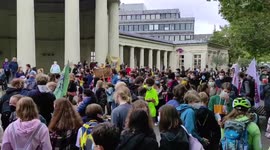 Fridays for Future protesters rally in Aachen, Germany