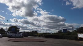 Gridlock around a petrol station in Kent following fuel delivery, UK