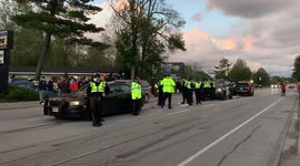 Unauthorised car rally in east Canada broken up by police